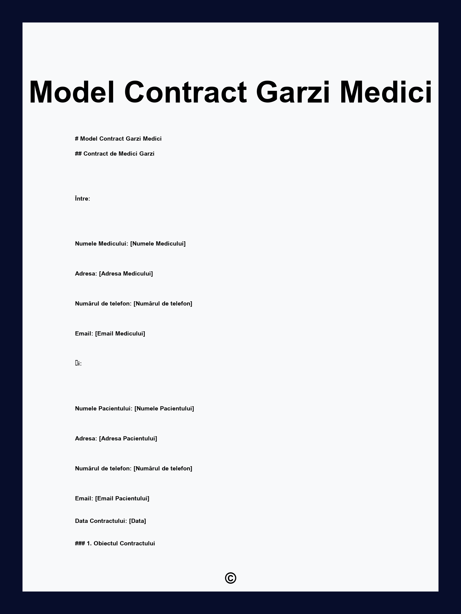 Model Contract Garzi Medici